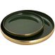 Nelson Dark Green Enamel with Polished Brass Tray in Dark Green Enamel and Polished Brass