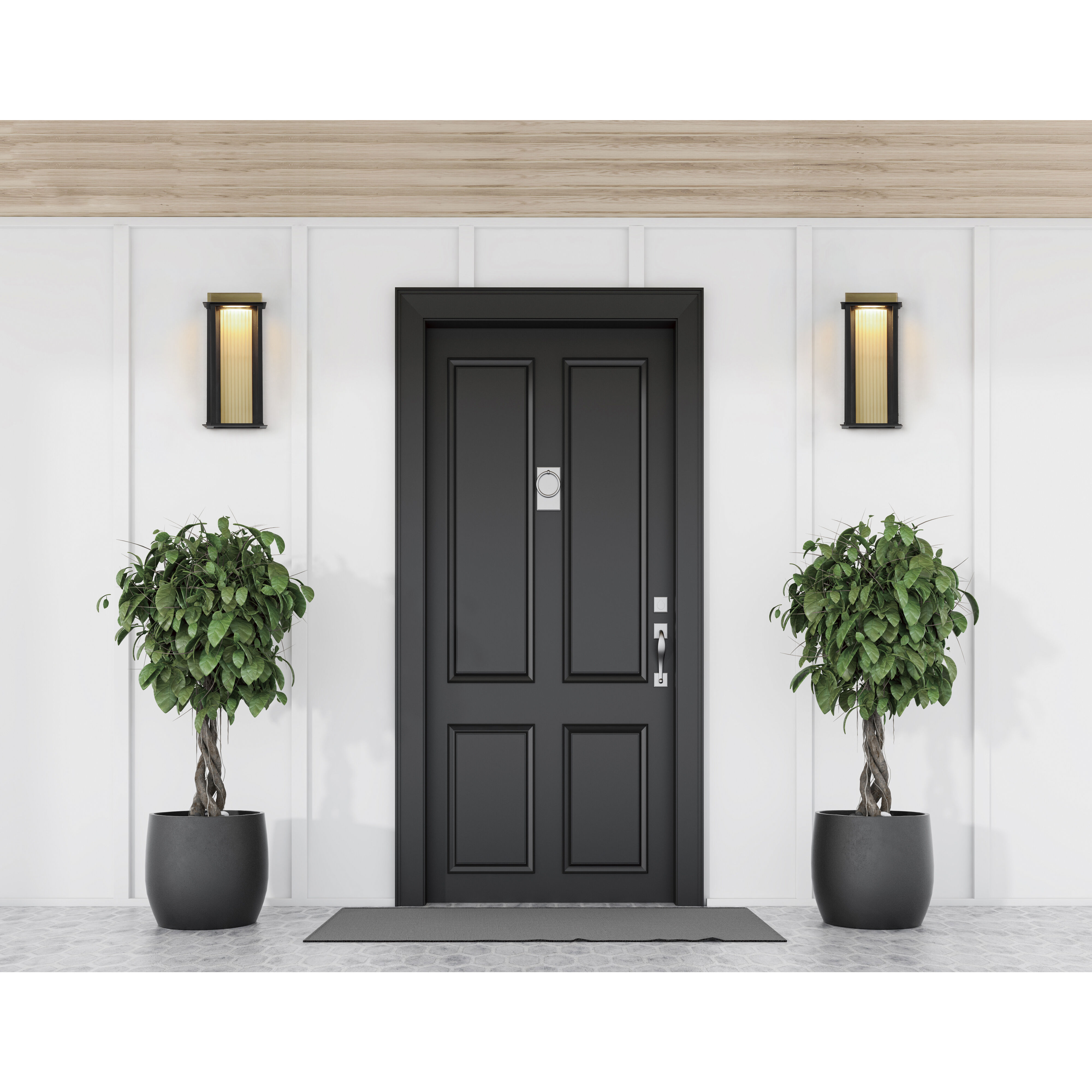 Rincon LED 16 inch Black / Gold Outdoor Wall Mount