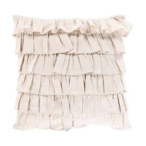 Ruffle 20 X 20 inch Ivory Pillow Kit, Square