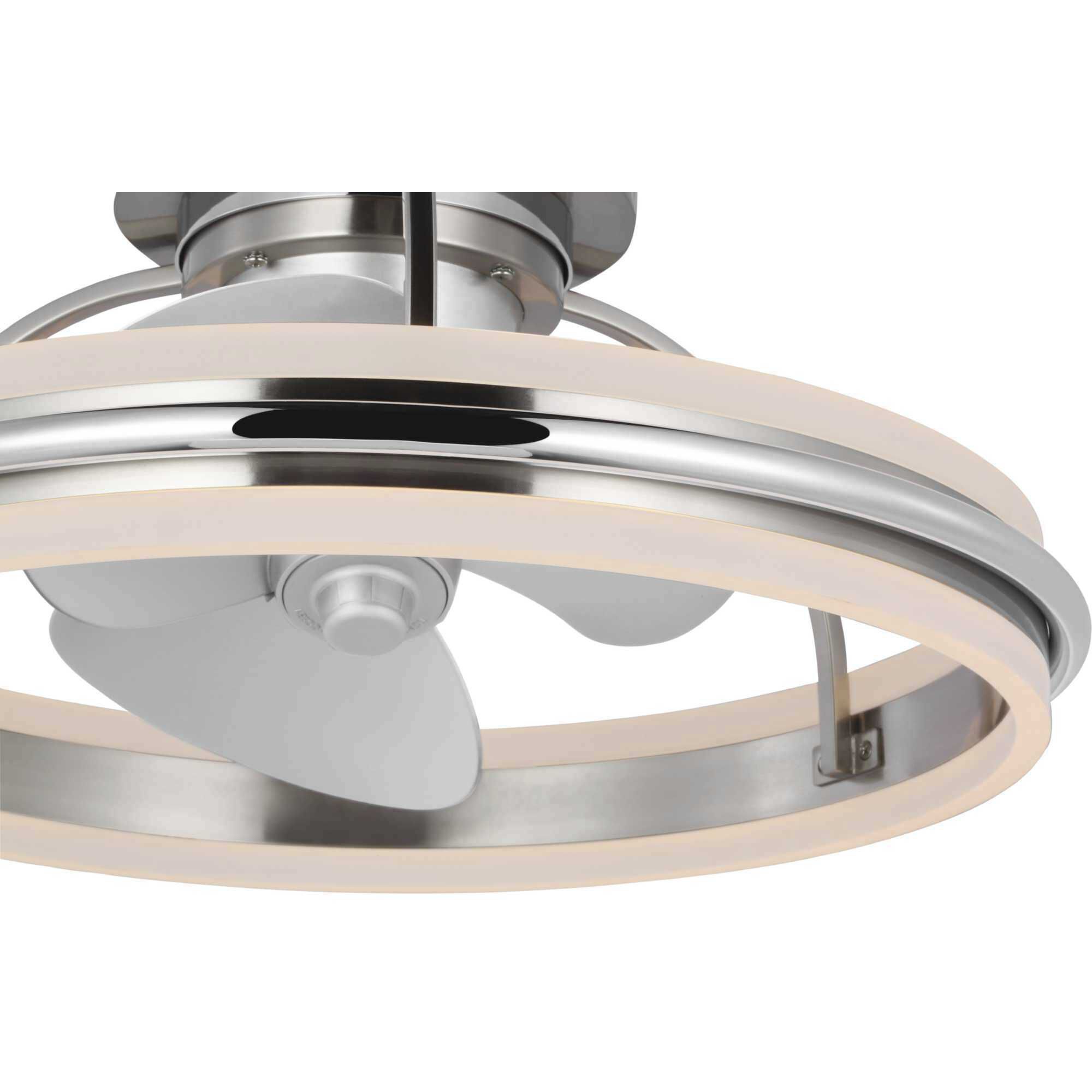 Burnett 20.94 inch Brushed Nickel with Silver Blades Outdoor Ceiling Fan