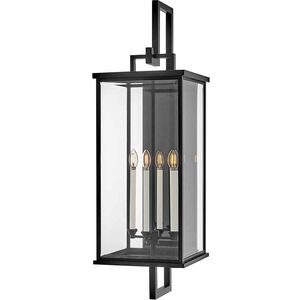 Estate Series Weymouth 4 Light 45.5 inch Black Outdoor Wall Mount
