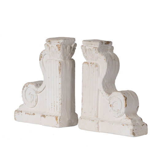 Anita 16 X 3 inch Distressed White Bookends, Set of 2