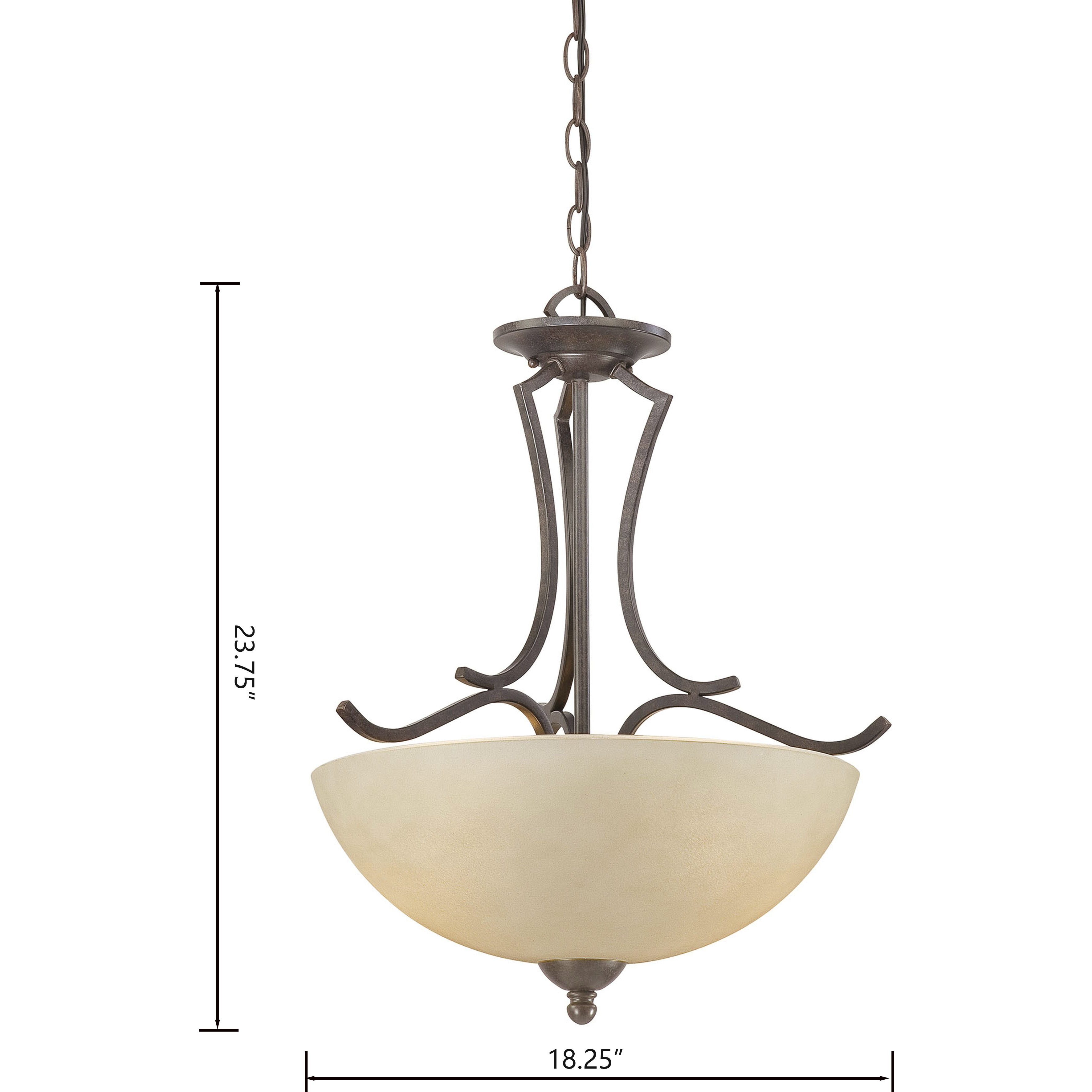 Triton 2 Light 18.25 inch Sable Bronze Pendant Ceiling Light