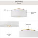 Inspire 2 Light 13 inch Satin Brass Flush Mount Ceiling Light