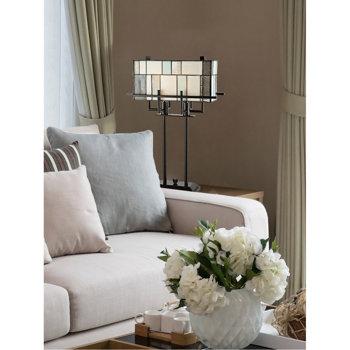 Evelyn 24 inch 60.00 watt Tiffany Bronze Table Lamp Portable Light