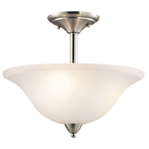 Nicholson 3 Light 16 inch Brushed Nickel Semi Flush Light Ceiling Light