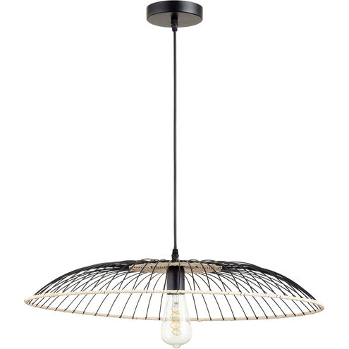 Parasol 1 Light 24 inch Matte Black Pendant Ceiling Light