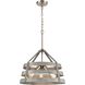Brigantine 3 Light 18 inch Weathered Driftwood and Satin Nickel Chandelier Ceiling Light