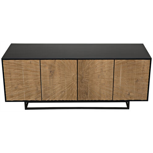Ra 76 X 20 inch Hand Rubbed Black with Teak Sideboard