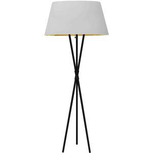 Gabriela 61.5 inch 150.00 watt Matte Black Decorative Floor Lamp Portable Light in White/Gold Jewel Tone