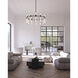 Edwin LED 37.5 inch Urban Bronze/Frosted Ribbed Glass Chandelier Ceiling Light