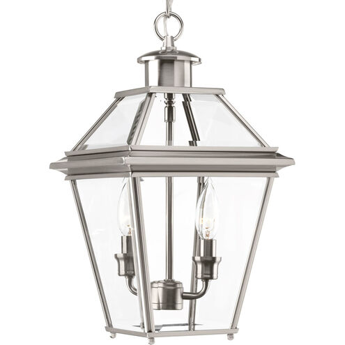 Burlington 2 Light 9 inch Brushed Nickel Outdoor Hanging Lantern