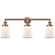 Franklin Restoration Canton 3 Light 30 inch Antique Copper Bath Vanity Light Wall Light in Matte White Glass, Franklin Restoration