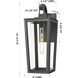 Madison 1 Light 20.75 inch Matte Black Outdoor Sconce in Clear Glass