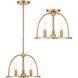 Abbott 3 Light 13.75 inch Vibrant Gold Mini Chandelier Ceiling Light