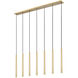 Forest Linear Chandelier Ceiling Light in Modern Gold