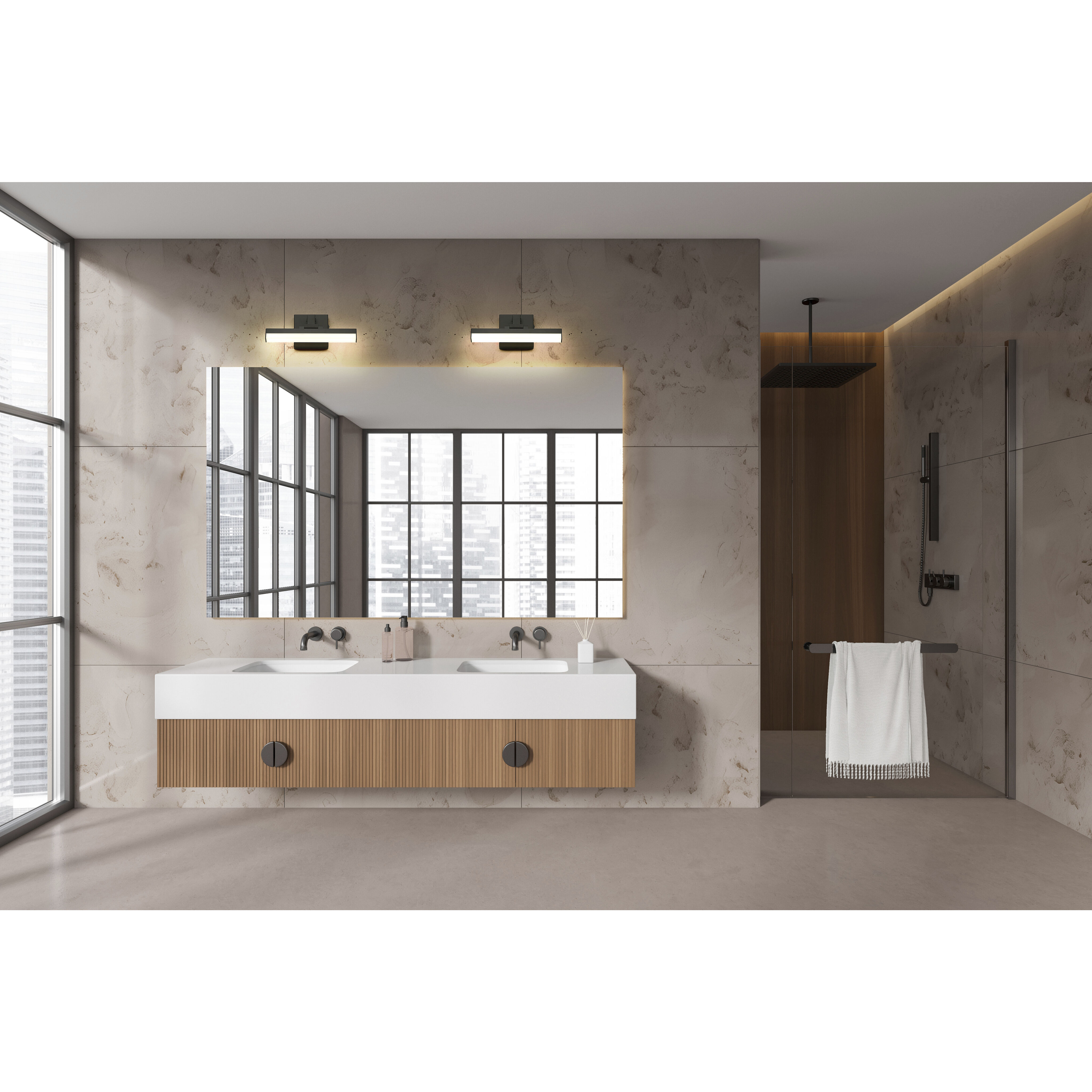 Liam LED 13 inch Matte Black Vanity Wall Light