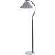 Vivienne 64 inch 100 watt White Marble and Black Nickel Floor Lamp Portable Light