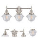 Caden 3 Light 26 inch Satin Nickel Bath Vanity Light Wall Light in Seedy Glass