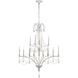 French Parlor 12 Light 36 inch Vintage White with Clear Chandelier Ceiling Light