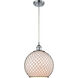 Ballston Large Farmhouse Chicken Wire LED 10 inch Polished Chrome Mini Pendant Ceiling Light, Ballston