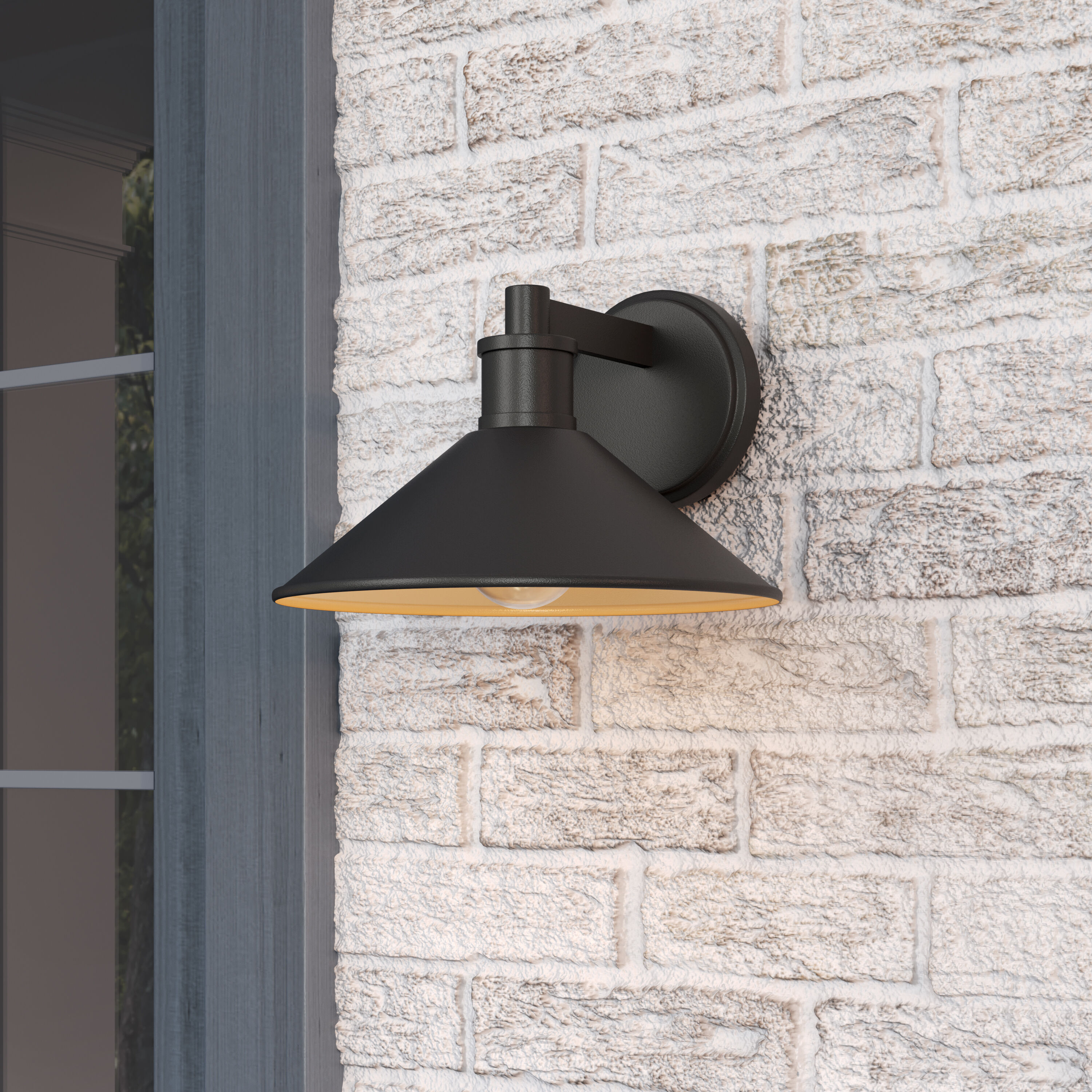 Vectra 1 Light 7 inch Powder Coated Black Outdoor Wall Sconce