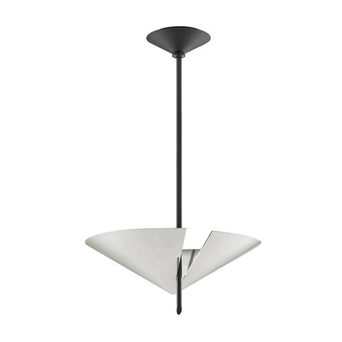 Equilibrium 2 Light 15.75 inch Polished Nickel / Black Pendant Ceiling Light