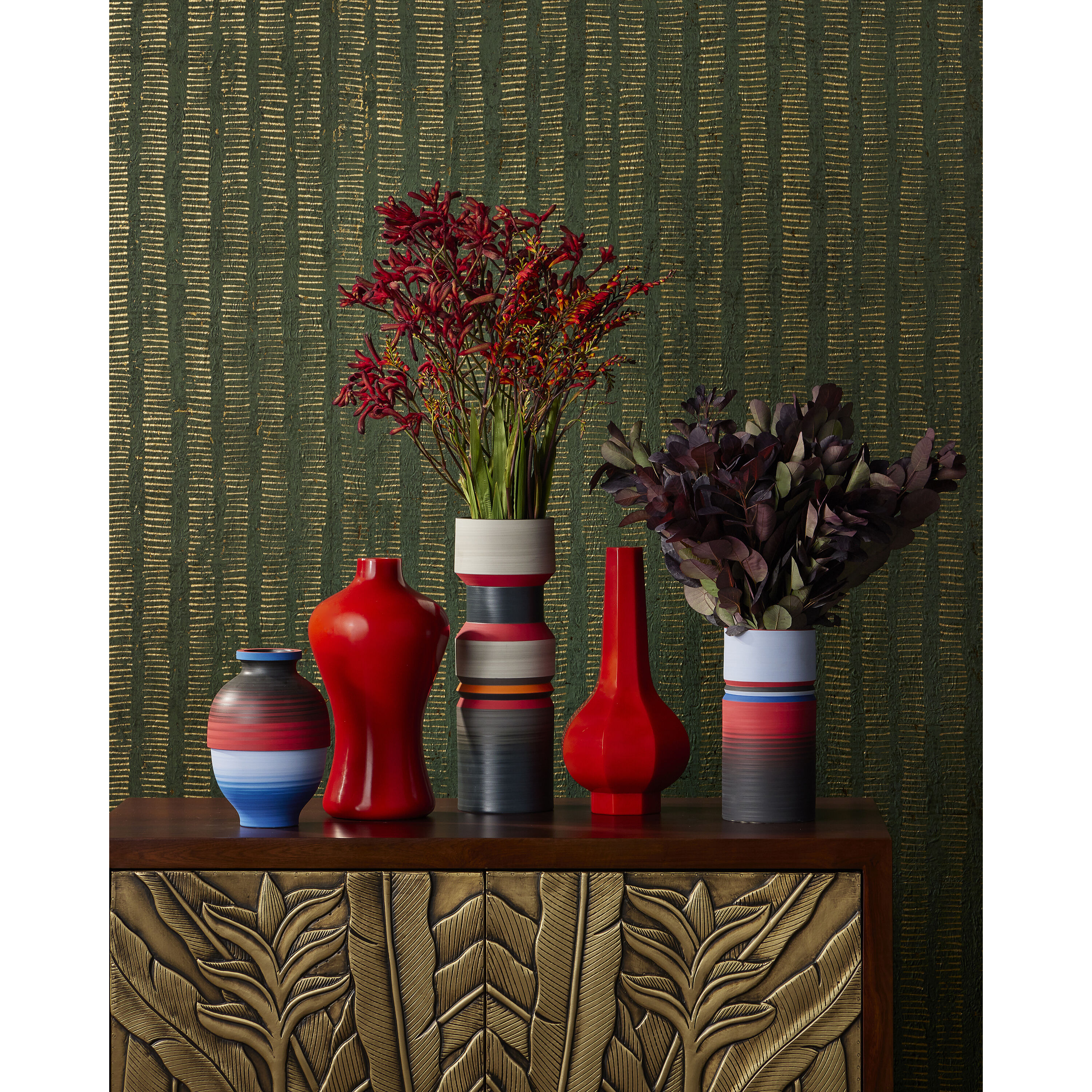 Bittersweet 13.75 X 7.25 inch Peking Long Neck Vase