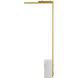 Lawden 58 inch 12 watt Antique Brass and White Marrble Floor Lamp Portable Light