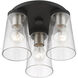 Cityview 3 Light 11 inch Black with Brushed Nickel Accents Flush Mount Ceiling Light, Large