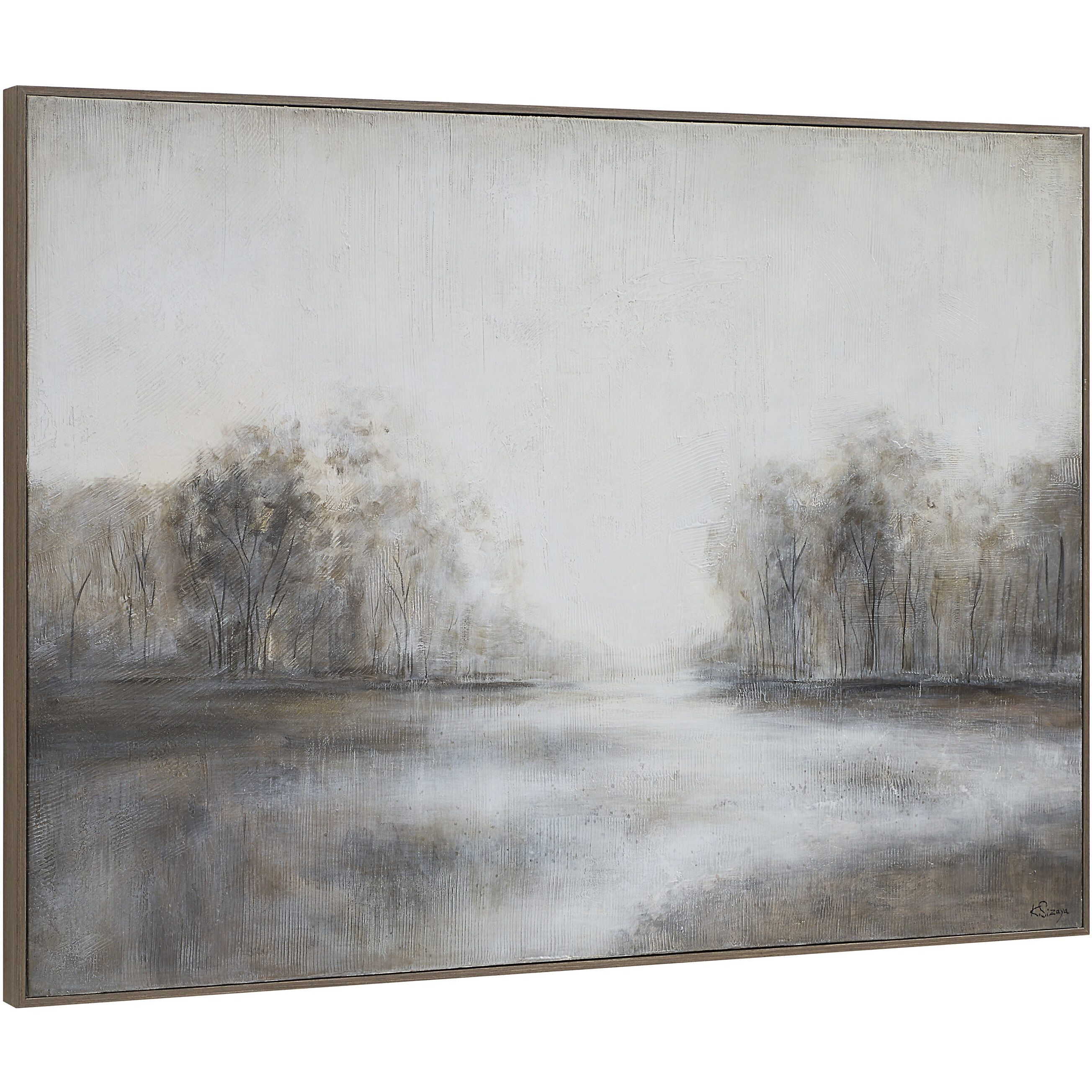 Country White and Grey and Beige and Blue Canvas Art
