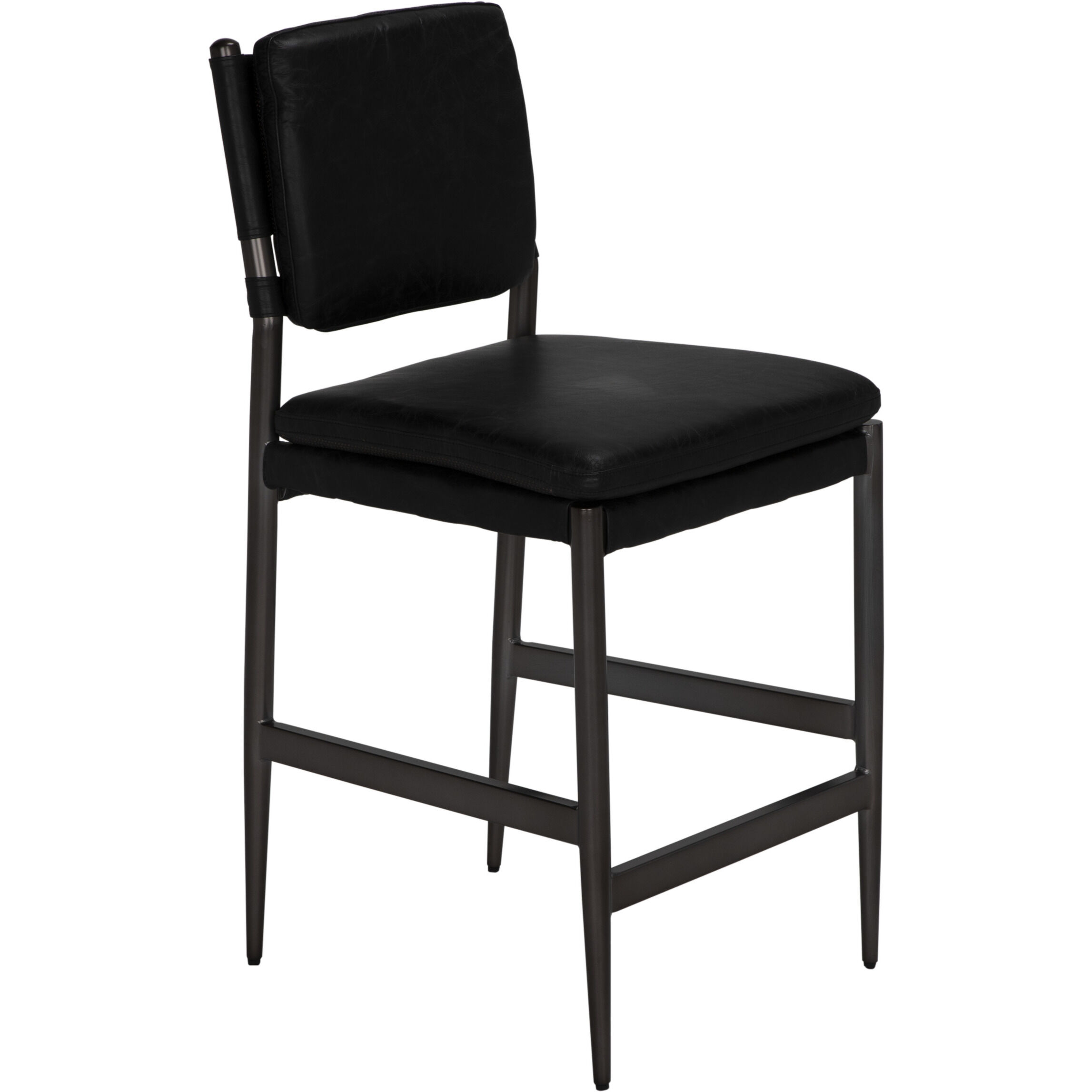 Astor 40.5 inch Steel Gray Powder Coat and Ebony Black Counter Chair