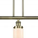 Franklin Restoration Dover LED 37 inch Antique Brass Island Light Ceiling Light in Matte White Glass, Franklin Restoration