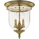 Legacy 3 Light 12 inch Antique Brass Flush Mount Ceiling Light
