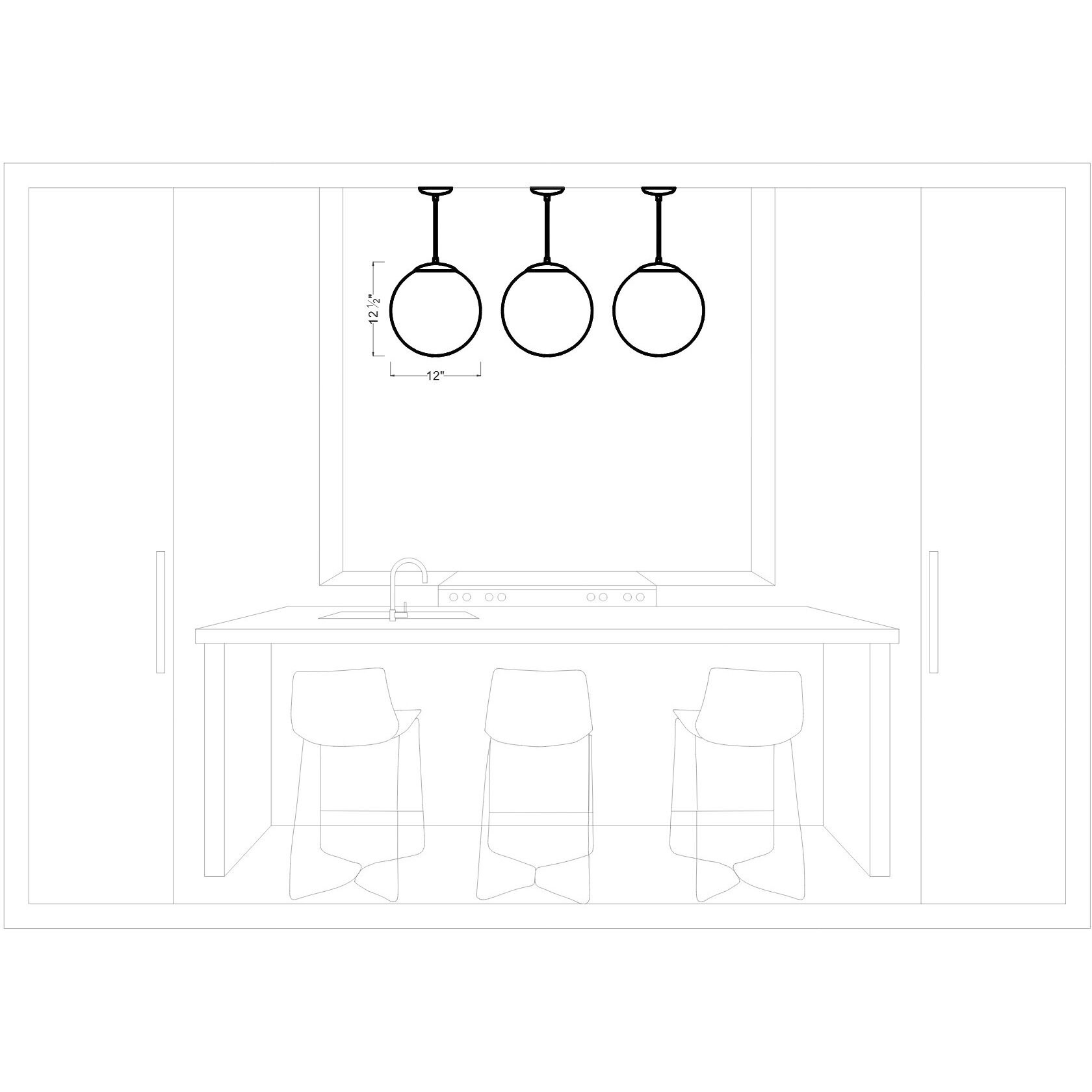 Leo - Hanging Globe Pendant Ceiling Light in Satin Aluminum