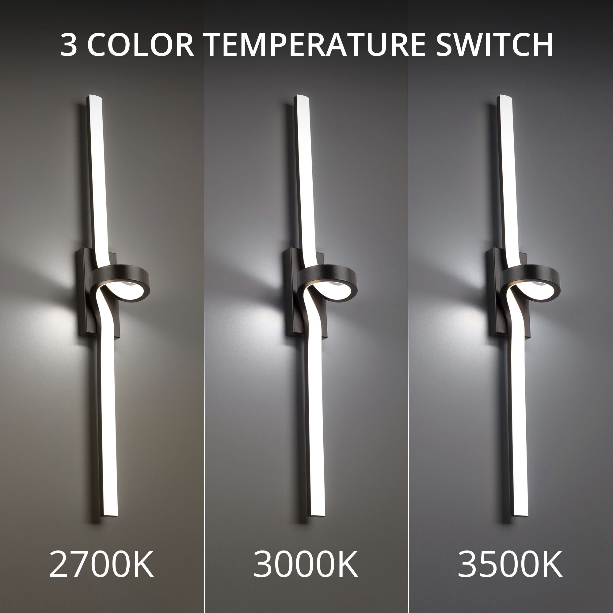 Loophole LED 5.5 inch Black Bath Vanity & Wall Light in 3500K, dweLED