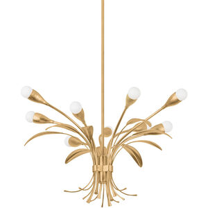 Bilston 9 Light 28 inch Vintage Gold Leaf Chandelier Ceiling Light