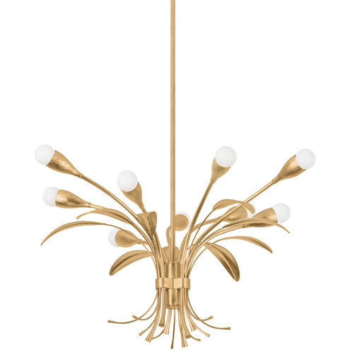 Bilston 9 Light 28 inch Vintage Gold Leaf Chandelier Ceiling Light