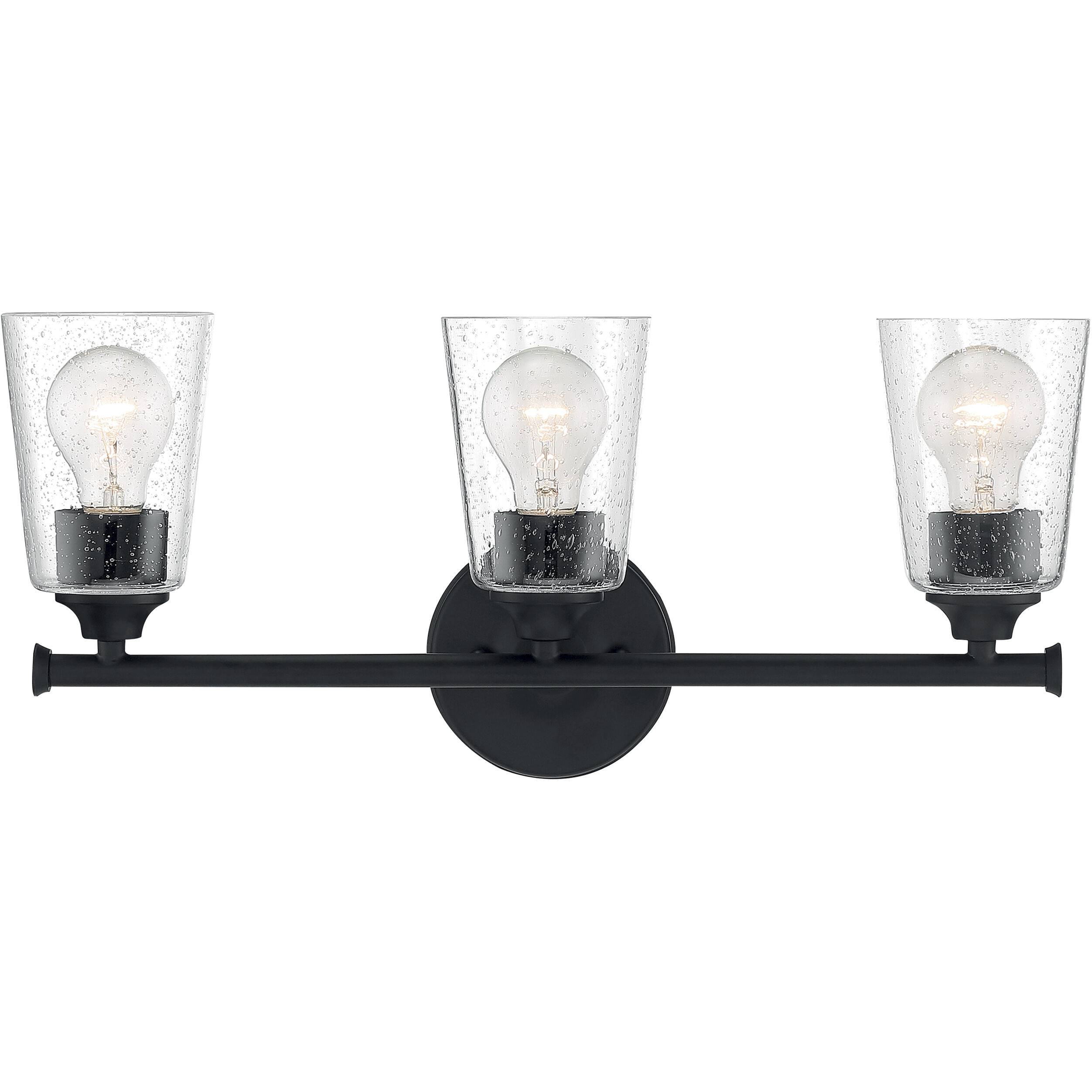 Bransel 3 Light 20 inch Matte Black Vanity Light Wall Light