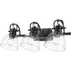 Yep Duncan Vanity Wall Light in Matte Black, Clear Glass