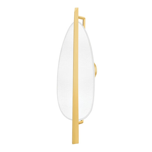 Ithaca LED 8 inch Aged Brass/White Plaster Wall Sconce Wall Light