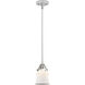 Nouveau 2 Canton LED 5.25 inch Polished Chrome Mini Pendant Ceiling Light in Matte White