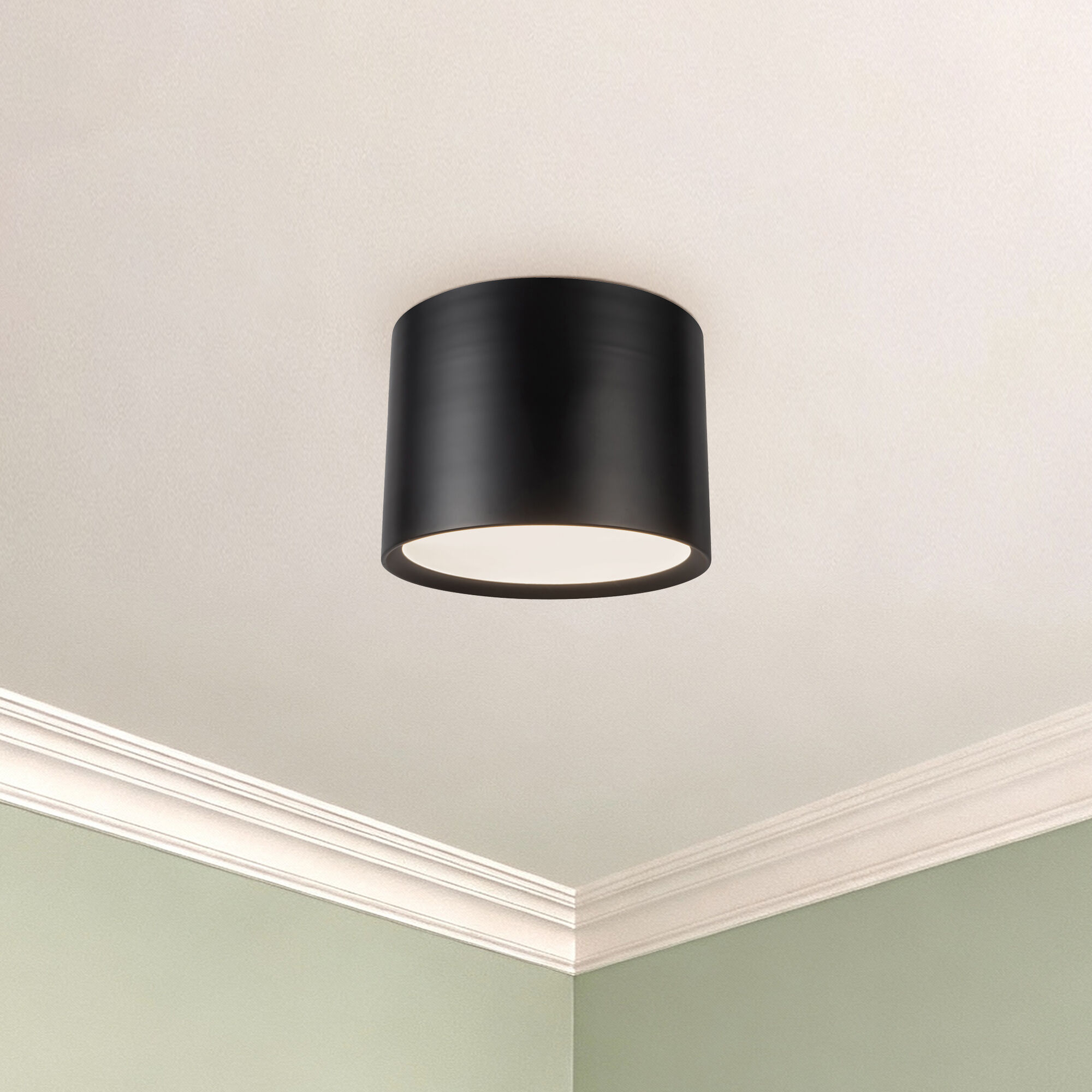 Uma 15.13 inch Black Semi-Flush Mount Ceiling Light