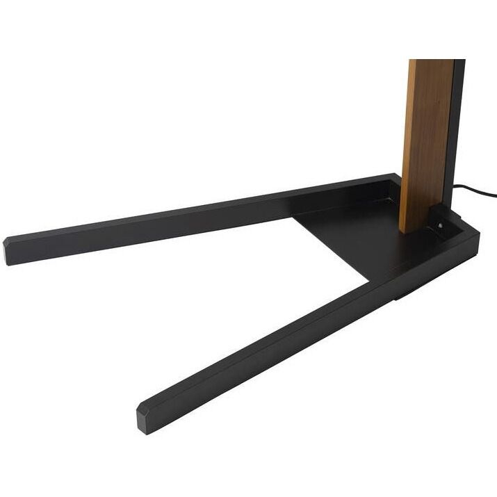 Vaulted 86 inch 100.00 watt Weathered Brass and Walnut with Black Arc Floor Lamp Portable Light