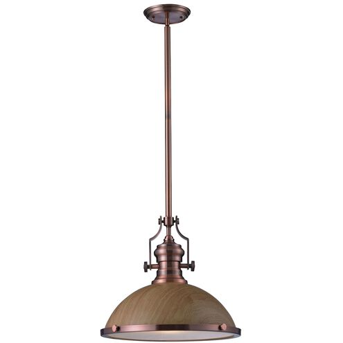 Chadwick 1 Light 17 inch Antique Copper with Natural and White Pendant Ceiling Light