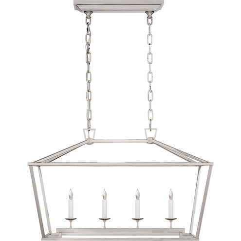 Chapman & Myers Darlana 4 Light 30 inch Polished Nickel Linear Lantern Pendant Ceiling Light, Small