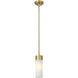 Empire 1 Light 3.13 inch Brushed Brass Pendant Ceiling Light in Matte White Glass