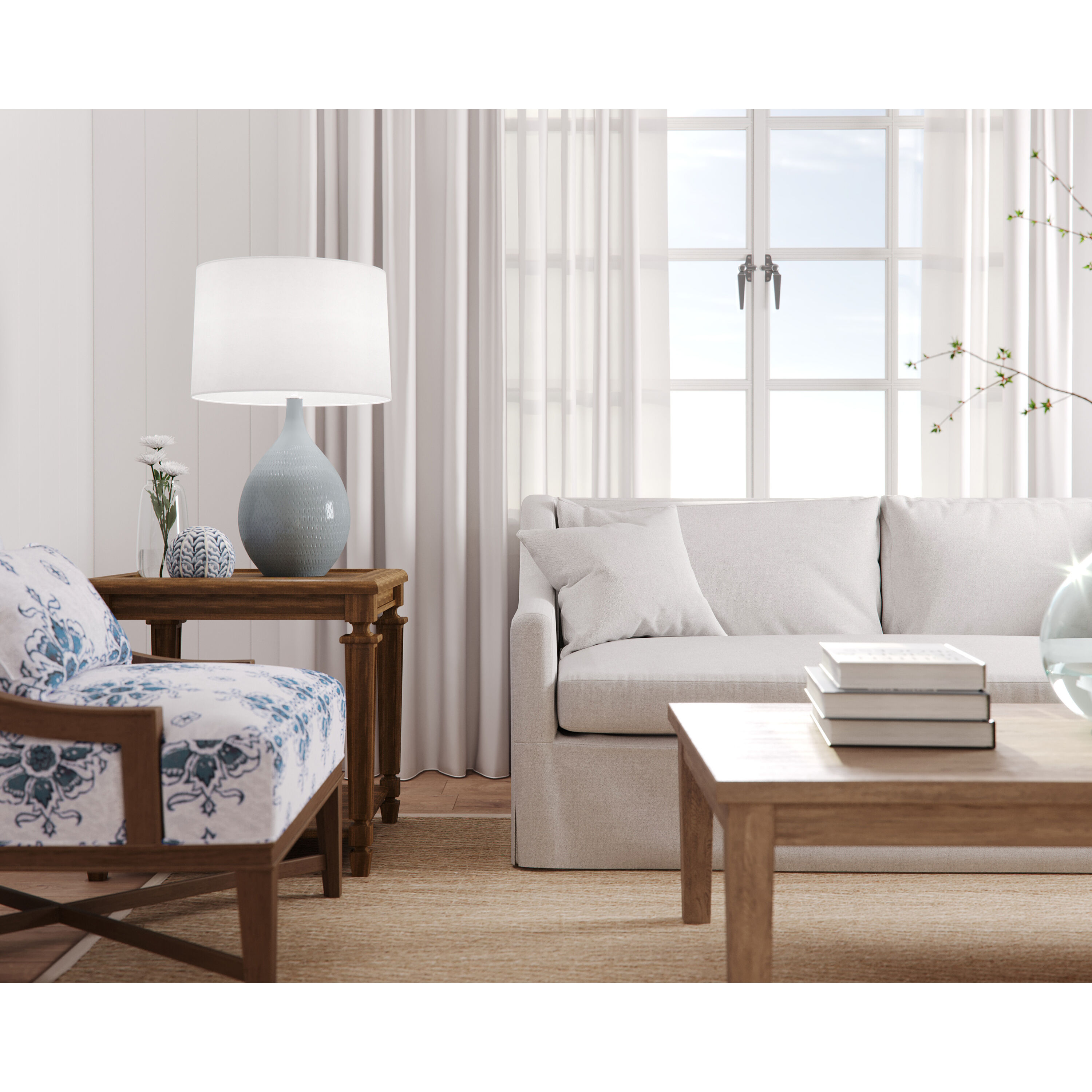 Malone 27.5 inch 150.00 watt Grey-Blue Table Lamp Portable Light