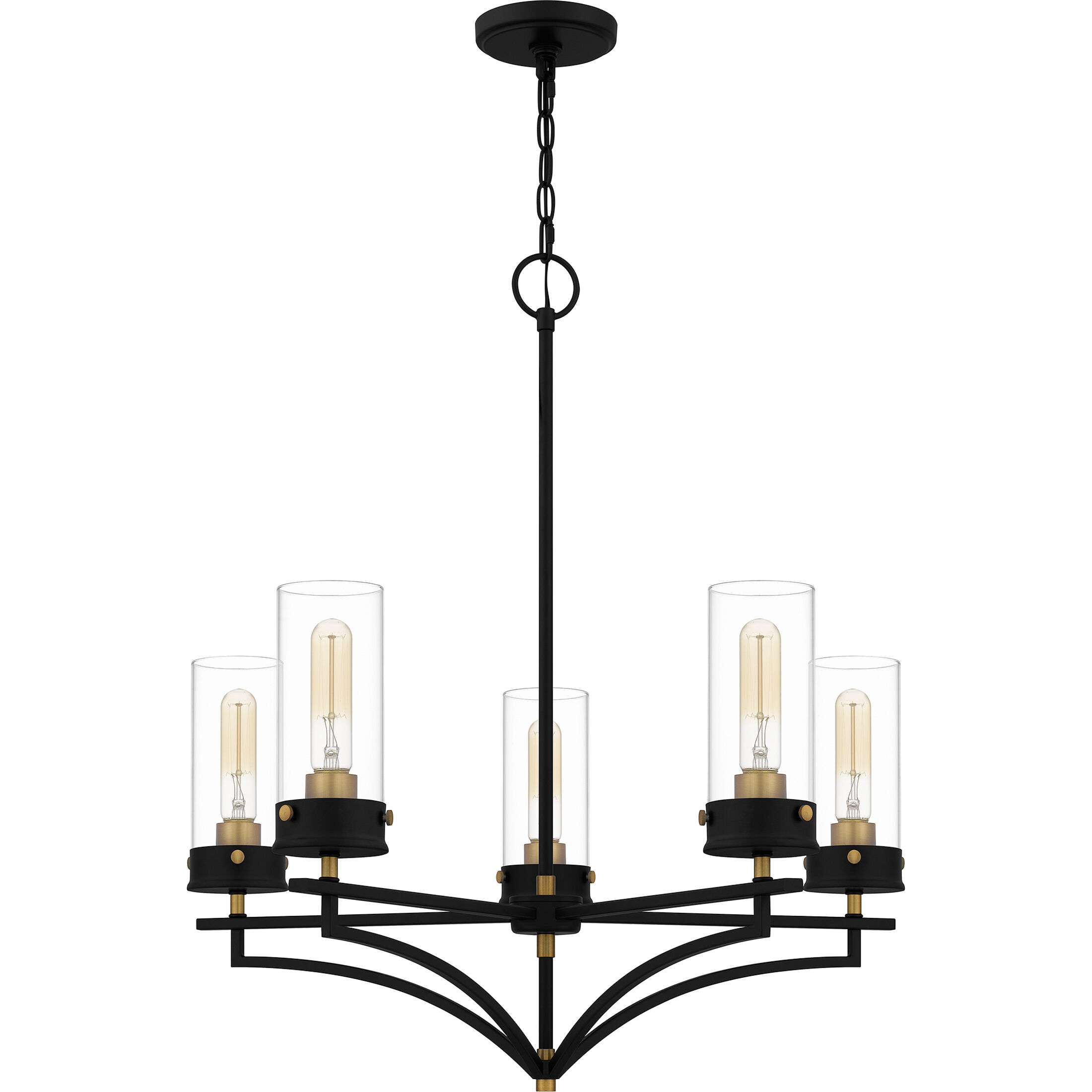 Hillside 5 Light 26.25 inch Matte Black Chandelier Ceiling Light