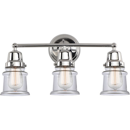 Aditi Small Canton 3 Light 21.25 inch Polished Chrome Bath Vanity Light Wall Light, Aditi